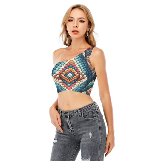 Snake Woman's One-Shoulder Crop Top